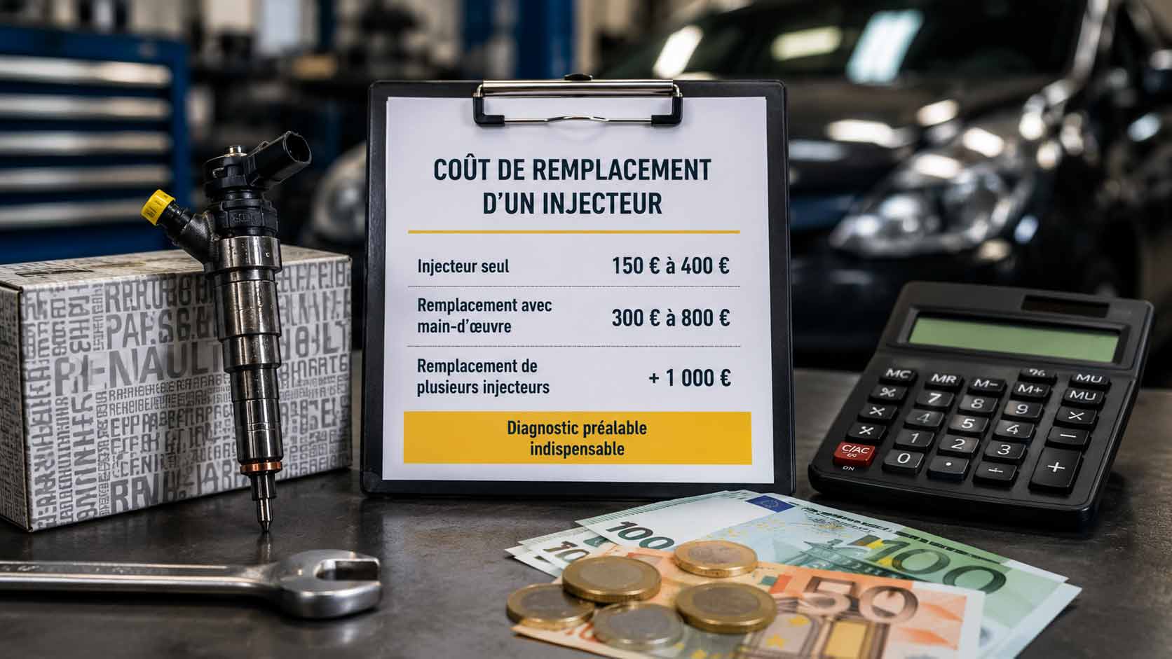 Injecteur diesel Renault Kangoo 1.5 dCi avec estimation du coût de remplacement en atelier automobile