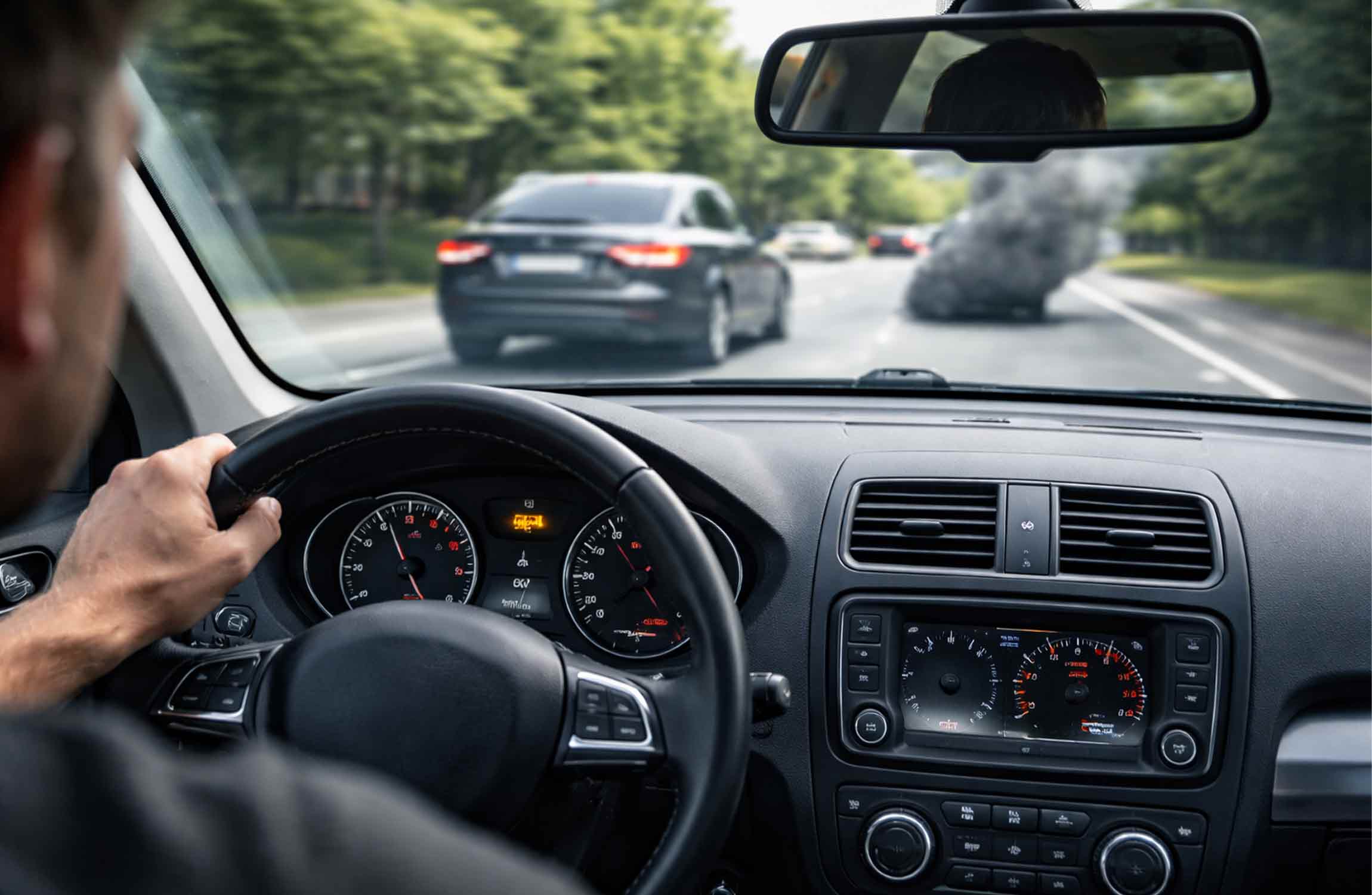 Fumée à l’échappement indiquant les signes d’un turbo compresseur défectueux